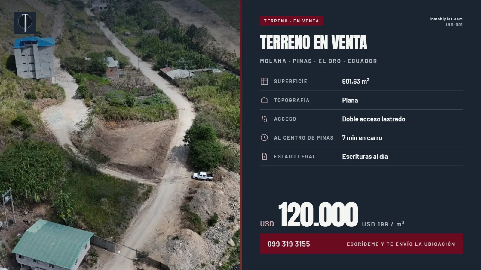 Terreno en Molana, Piñas – 600 m²